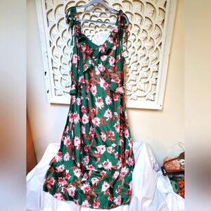 Baevely Green Satin Peony Flower Dress NWT Size 3X